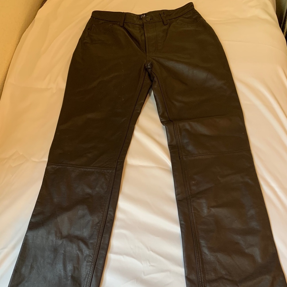 GAP dark chocolate men’s leather pants